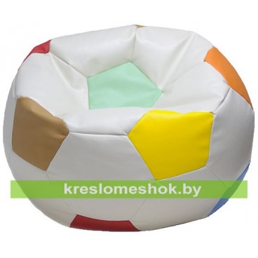 Кресло мешок Мяч Мини (белый с цветными вставками)