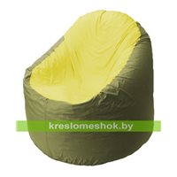 Кресло мешок Bravo оливковое, сидушка желтая