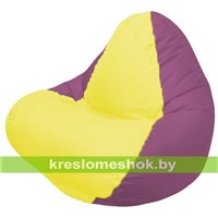 Кресло мешок RELAX бордовое, сидушка жёлтая