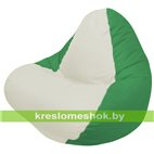 Кресло мешок RELAX зелёное, сидушка белая