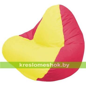 Кресло мешок RELAX Г4.1-032 (основа красная, вставка жёлтая)