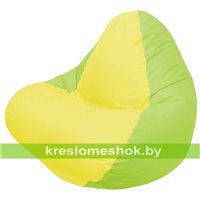 Кресло мешок RELAX салатовое, сидушка жёлтая