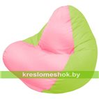 Кресло мешок RELAX салатовое, сидушка розовая