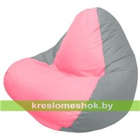 Кресло мешок RELAX серое, сидушка розовая
