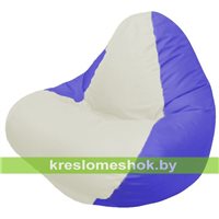 Кресло мешок RELAX синее, сидушка белая