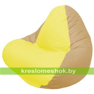 Кресло мешок RELAX Г4.1-041 (основа бежевая тёмная, вставка жёлтая)