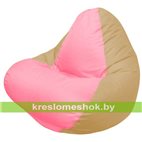 Кресло мешок RELAX тёмно-бежевое, сидушка розовая