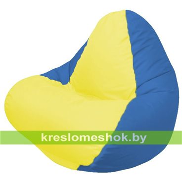 Кресло мешок RELAX Г4.1-038 (основа синяя тёмная, вставка жёлтая)