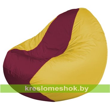 Кресло мешок Classic К2.1-59 (основа жёлтая, вставка бордовая)
