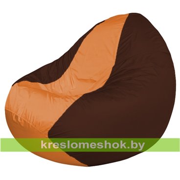 Кресло мешок Classic К2.1-64 (основа коричневая, вставка оранжевая)