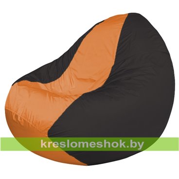 Кресло мешок Classic К2.1-134 (основа чёрная, вставка оранжевая)