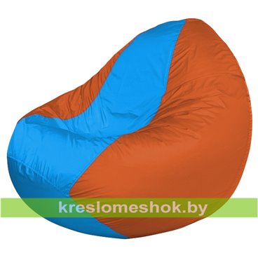 Кресло мешок Classic К2.1-156 (основа оранжевая, вставка голубая)
