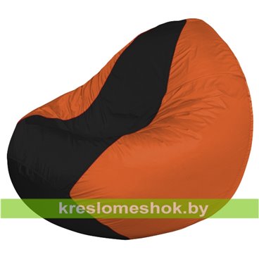 Кресло мешок Classic К2.1-165 (основа оранжевая, вставка чёрная)