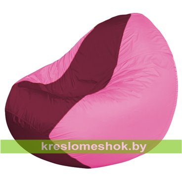 Кресло мешок Classic К2.1-166 (основа розовая, вставка бордовая)