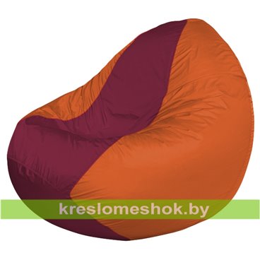 Кресло мешок Classic К2.1-182 (основа оранжевая, вставка бордовая)
