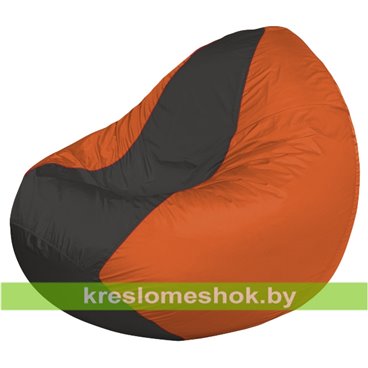 Кресло мешок Classic К2.1-184 (основа оранжевая, вставка серая тёмная)