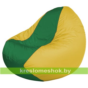 Кресло мешок Classic К2.1-254 (основа желтая, вставка зелёная)