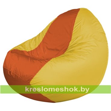 Кресло мешок Classic К2.1-255 (основа жёлтая, вставка оранжевая)