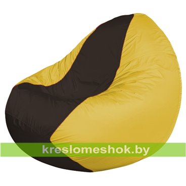 Кресло мешок Classic К2.1-257 (основа жёлтая, вставка коричневая)