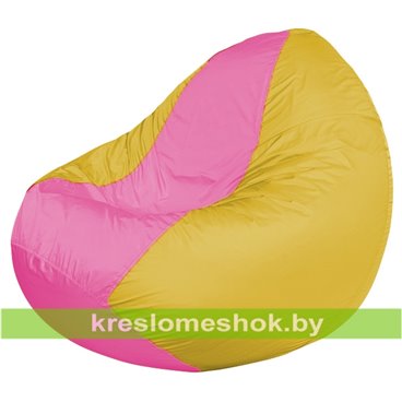 Кресло мешок Classic К2.1-258 (основа жёлтая, вставка розовая)