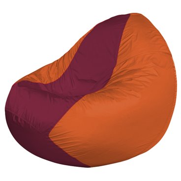 Кресло мешок Classic К2.1-74 (снова оранжевая, вставка бордовая)