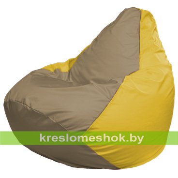 Кресло-мешок Груша Макси Г2.1-95 (основа жёлтая, вставка бежевая тёмная)