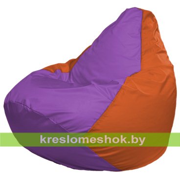 Кресло-мешок Груша Макси Г2.1-110 (основа оранжевая, вставка сиреневая)