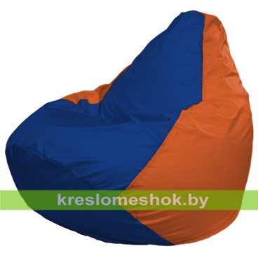 Кресло-мешок Груша Макси Г2.1-127 (основа оранжевая, вставка синяя)