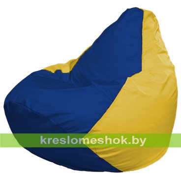Кресло-мешок Груша Макси Г2.1-128 (основа жёлтая, вставка синяя)