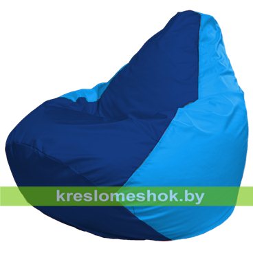 Кресло-мешок Груша Макси Г2.1-129 (основа голубая, вставка синяя)