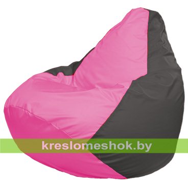 Кресло-мешок Груша Макси Г2.1-187 (основа серая тёмная, вставка розовая)