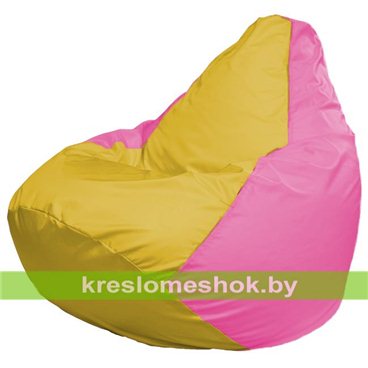Кресло-мешок Груша Макси Г2.1-257 (основа розовая, вставка жёлтая)