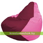 Кресло-мешок Груша Макси Г2.1-306 (основа розовая, вставка бордовая)