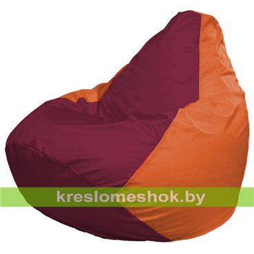 Кресло-мешок Груша Макси Г2.1-307 (основа оранжевая, вставка бордовая)