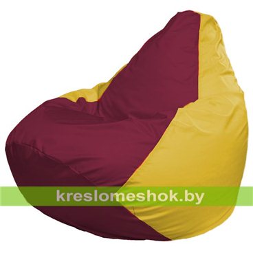 Кресло-мешок Груша Макси Г2.1-309 (основа жёлтая, вставка бордовая)