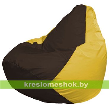 Кресло-мешок Груша Макси Г2.1-320 (основа жёлтая, вставка коричневая)