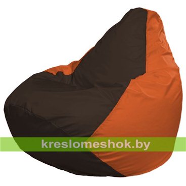 Кресло-мешок Груша Макси Г2.1-324 (основа оранжевая, вставка коричневая)