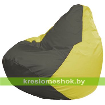 Кресло-мешок Груша Макси Г2.1-360 (основа жёлтая, вставка серая тёмная)