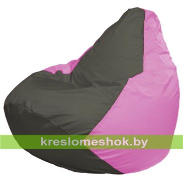 Кресло-мешок Груша Макси Г2.1-364 (основа розовая, вставка серая тёмная)
