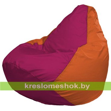 Кресло-мешок Груша Макси Г2.1-388 (основа оранжевая, вставка фуксия)