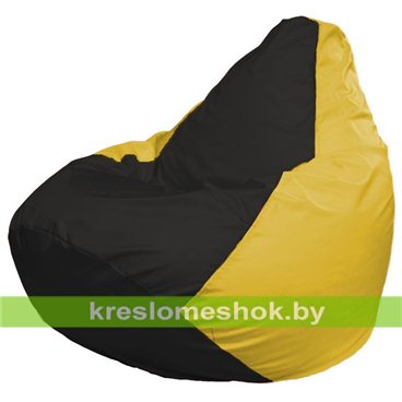 Кресло-мешок Груша Макси Г2.1-396 (основа жёлтая, вставка чёрная)