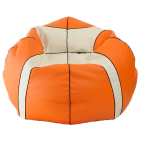 Кресло мешок Мяч Медиум баскетбольный экокожа (95 х 95 см) оранжево-белый