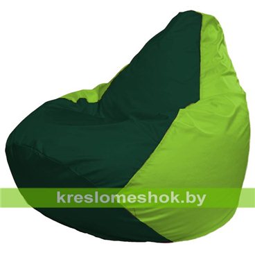 Кресло-мешок Груша Макси Г2.1-63 (основа салатовая, вставка зелёная тёмная)