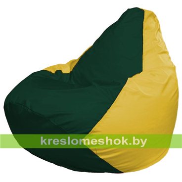 Кресло-мешок Груша Макси Г2.1-65 (основа жёлтая, вставка зелёная тёмная)