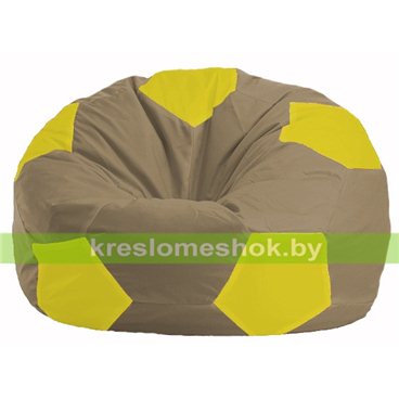 Кресло мешок Мяч М1.1-95 (основа бежевая тёмная, вставка жёлтая)
