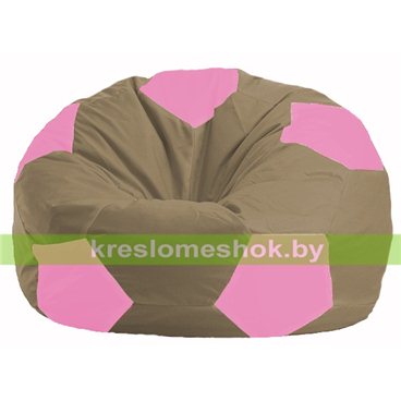 Кресло мешок Мяч М1.1-89 (основа бежевая тёмная, вставка розовая)