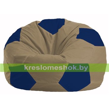 Кресло мешок Мяч М1.1-85 (основа бежевая тёмная, вставка синяя)
