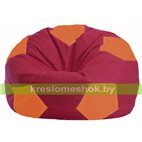 Кресло мешок Мяч М1.1-307 (основа бордовая, вставка оранжевая)