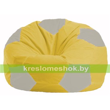 Кресло мешок Мяч М1.1-266 (основа жёлтая, вставка белая)