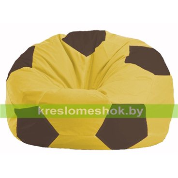 Кресло мешок Мяч М1.1-261 (основа жёлтая, вставка коричневая)